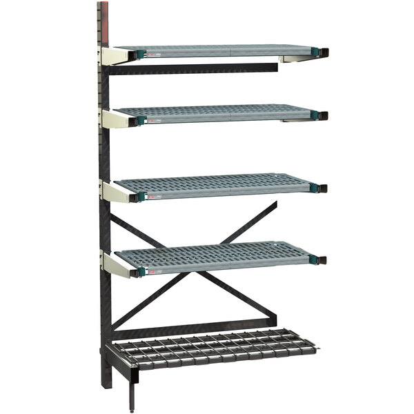 A Metro SmartLever Add On Unit with 4 Super Erecta Pro Shelves and Dunnage Base.