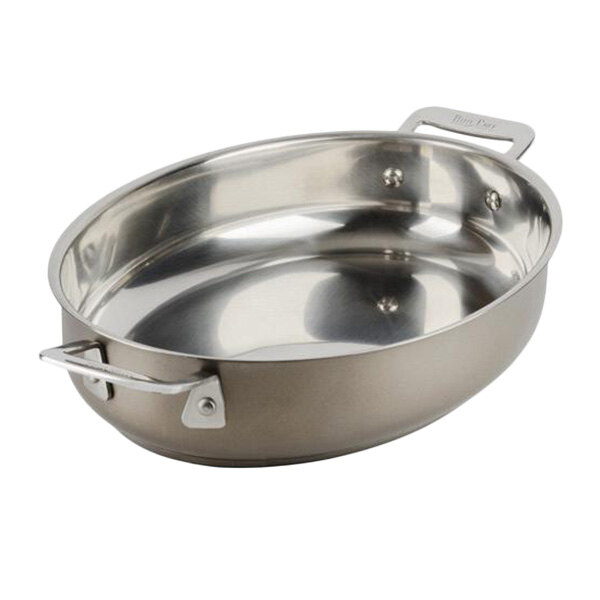 Bon Chef 60002TAUPE Cucina 2.5 Qt. Taupe Stainless Steel Oval Au Gratin