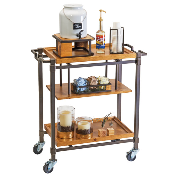 Cal-Mil 3913-84 Sierra Bronze Metal and Rustic Pine 3 Shelf
