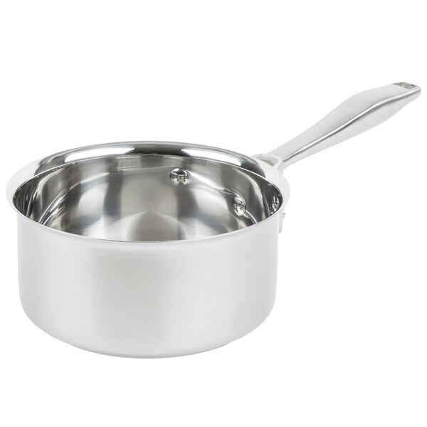 Sauce Pan, 1 Qt, Stainless Steel, With Aluminum Clad Bottom