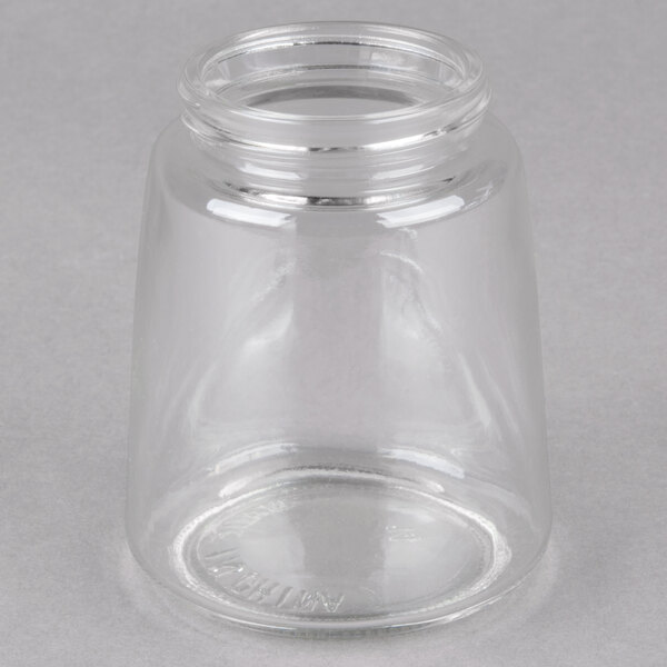 Tablecraft 1270 8 oz. Modern Glass Syrup Dispenser with Chrome Plated