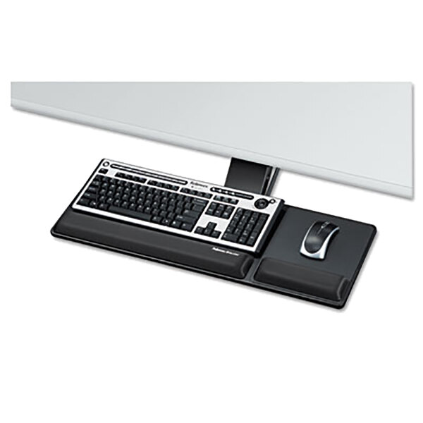 Fellowes 8017801 Designer Suites 19" x 9 1/2" Black Compact Keyboard Tray