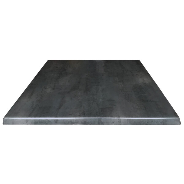 A black square metal table top.