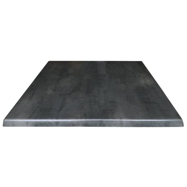 A black square steel table top.