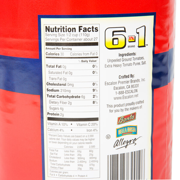 Escalon 6 In 1 Brand 10 Can All Purpose Ground Tomatoes 6/Case