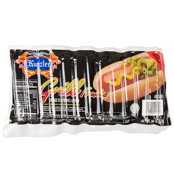 Kunzler Hot Dog Franks Bulk 12 lb. Package