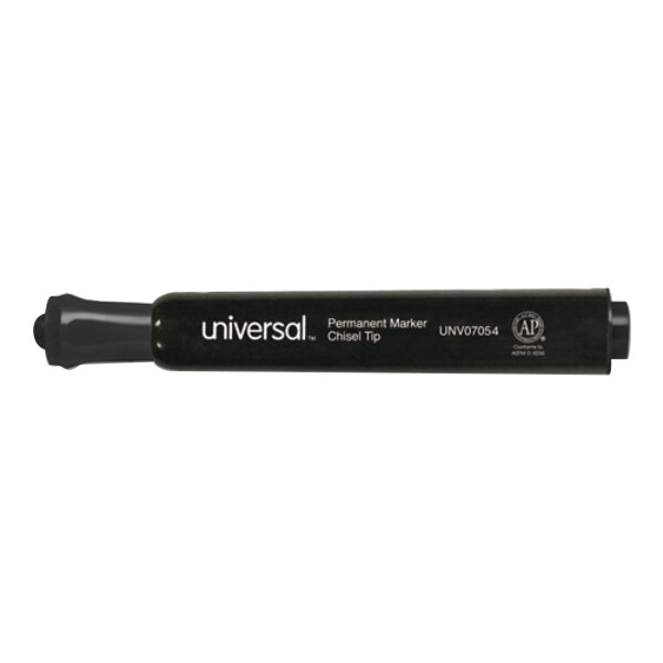 Universal UNV07054 Black Chisel Tip Permanent Marker 60/Pack