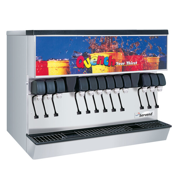 Servend 2705668 MDH-302 12 Valve Sanitary Lever Countertop Ice/Beverage Dispenser with 300 lb. Ice Storage