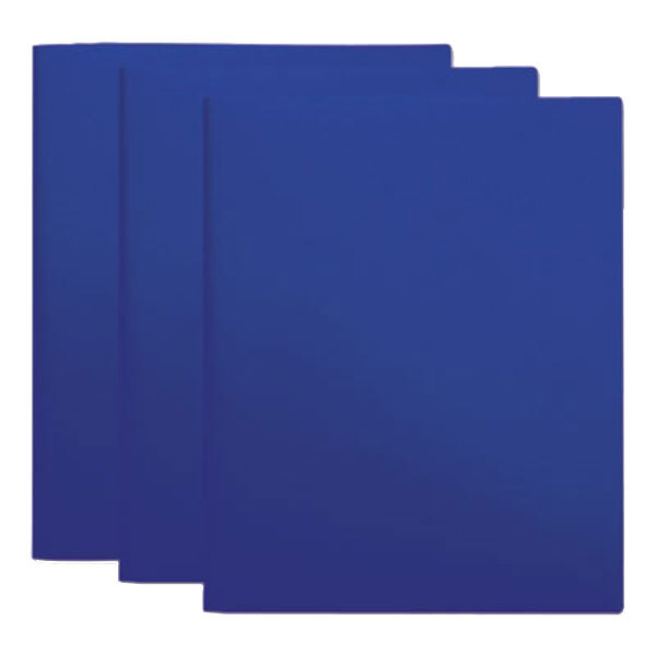 Universal UNV20541 Letter Size 2Pocket Plastic Folder Navy 10/Pack