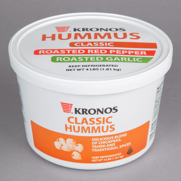 Kronos Classic Hummus in 4 lb. Tubs Bulk 2/Case