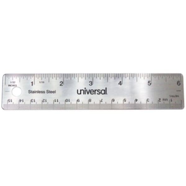 Universal Unv59026 Stainless Steel Standard/Metric 6 in. Ruler