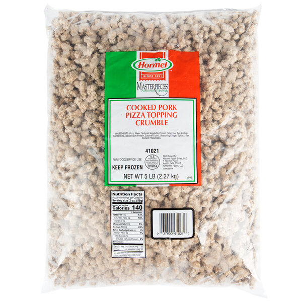 Hormel Pork Sausage Crumbles for Pizza 5 lb. (2/Case)