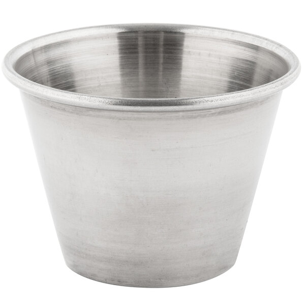 Choice 2.5 oz. Stainless Steel Round Sauce Cup - 144/Case