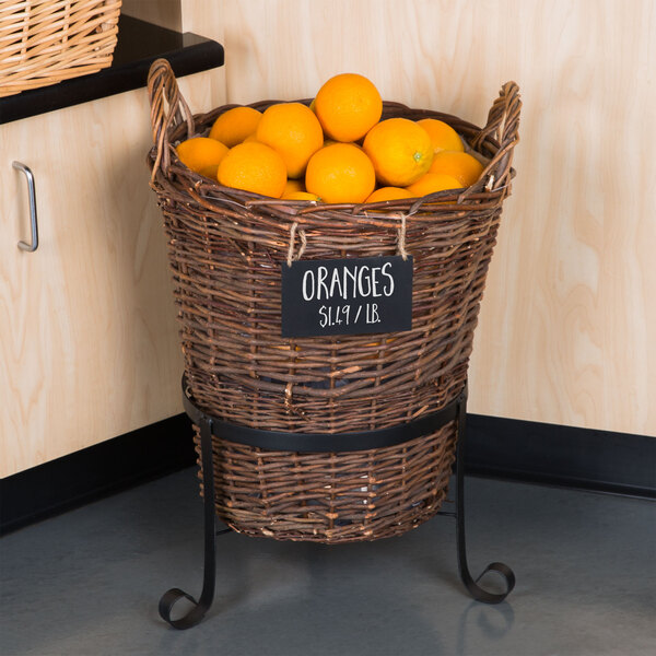 Wicker Basket Stand with Metal Sign Shop Wholesale Prices