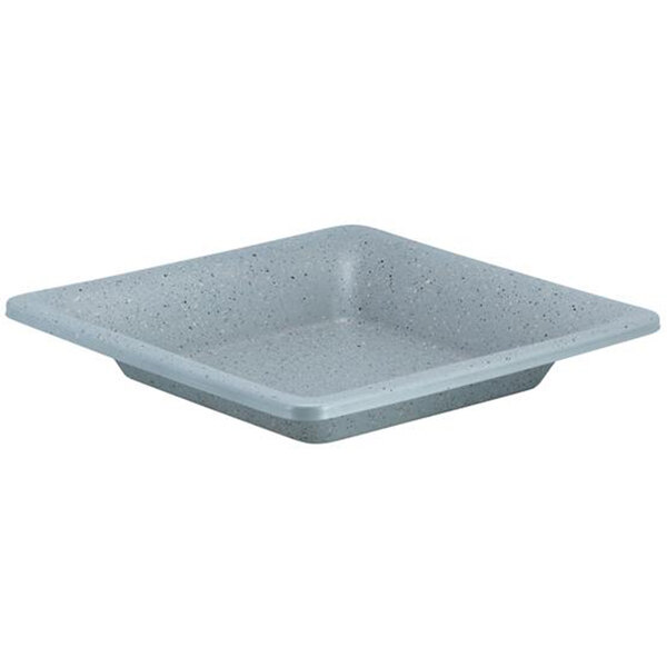 A Bon Chef square stainless steel food pan with a speckled surface.