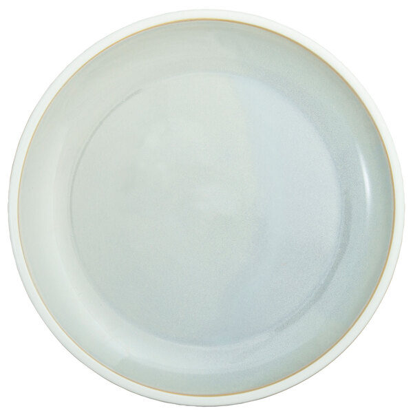 A white porcelain plate with a light gray rim.