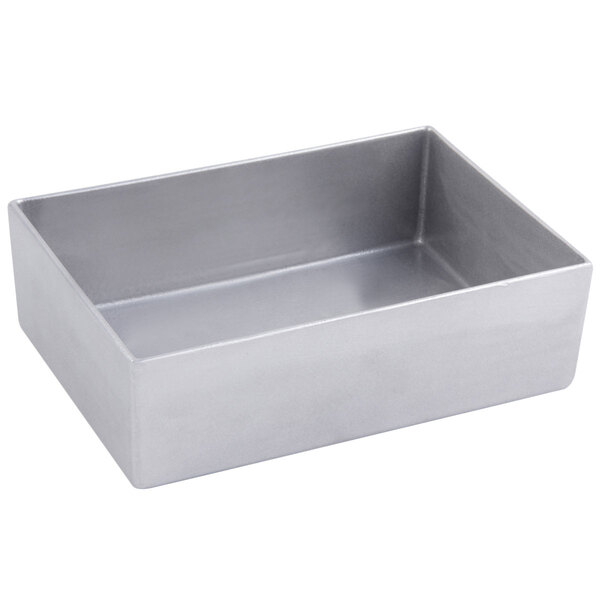 A silver rectangular Bon Chef pewter-glo bowl.
