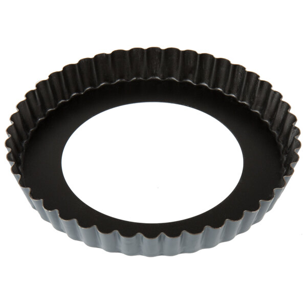 Matfer Bourgeat 332221 Exopan Steel 6 1/4" x 3/4" Fluted NonStick Tart