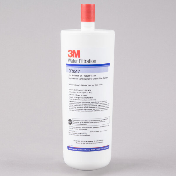 3M Water Filtration Products 5560009 12 7/8" Replacement Sediment, Chlorine Taste and Odor Reduction Cartridge with Scale Inhibition - 5 Micron and 1.3 GPM