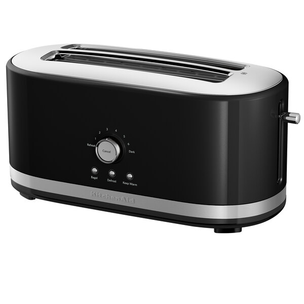 KitchenAid KMT4116OB Onyx Black 4 Slice Long Slot Toaster with High