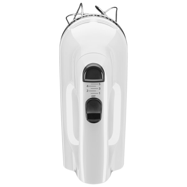 KitchenAid KHM512WH Ultra Power White 5 Speed Hand Mixer with Stainless