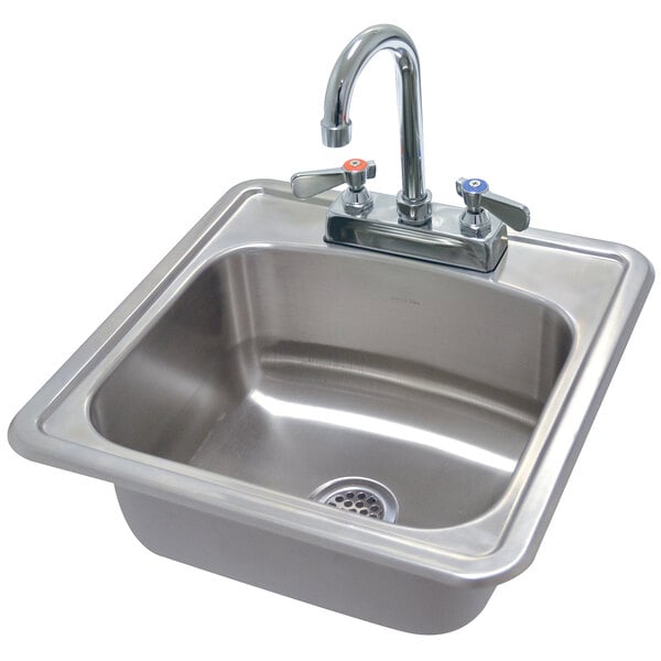 Advance Tabco DI-1-1515 Drop-In Stainless Steel Sink 15" x 15" - 5 1/2" Deep