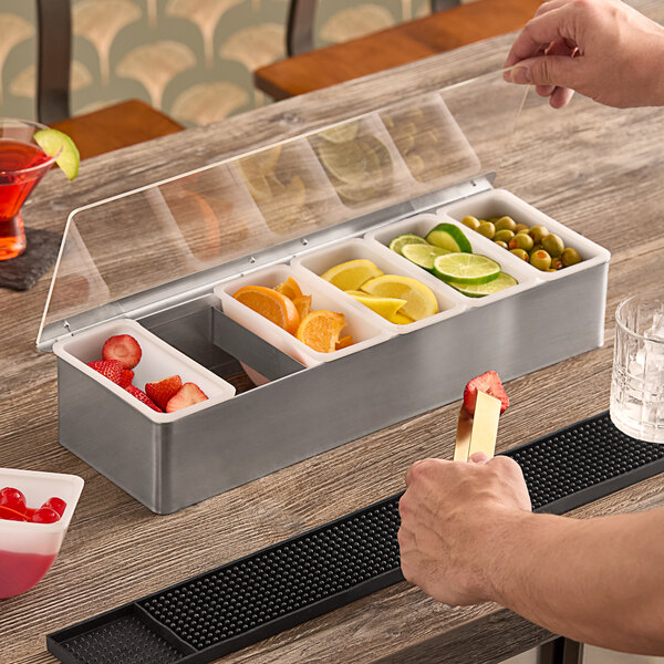 American Metalcraft CD6 6-Compartment Satin Finish Stainless Steel