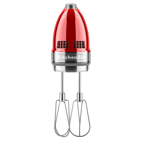 KitchenAid KHM926CA Candy Apple Red 9 Speed Hand Mixer with Stainless Steel Turbo Beaters, Pro