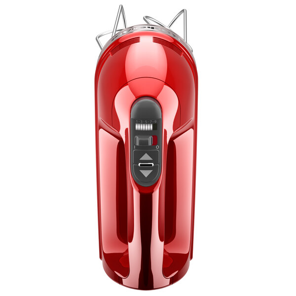 KitchenAid KHM926CA Candy Apple Red 9 Speed Hand Mixer with Stainless