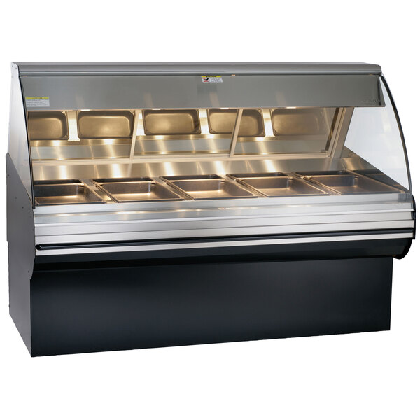 Alto-Shaam HN2SYS-72/P S/S Stainless Steel Heated Display Case with Curved Glass and Base - Self Service 72"