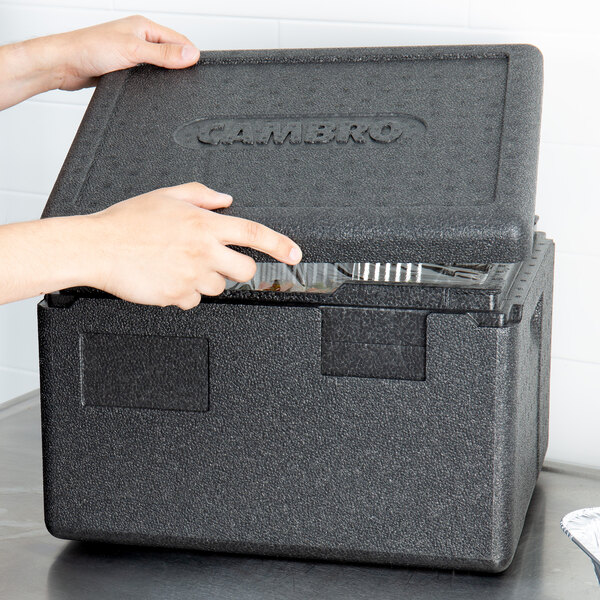 Cambro Cam GoBox® Black Half Size Top Loading EPP Insulated Food