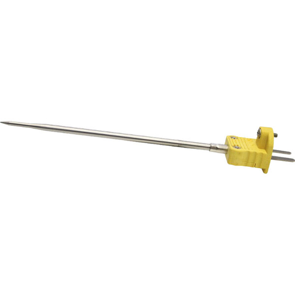 A yellow and silver Cooper-Atkins DuraNeedle probe.