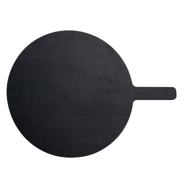 Round Pressed Wood Black Pizza L, Round Wooden Pizza Board With Handle