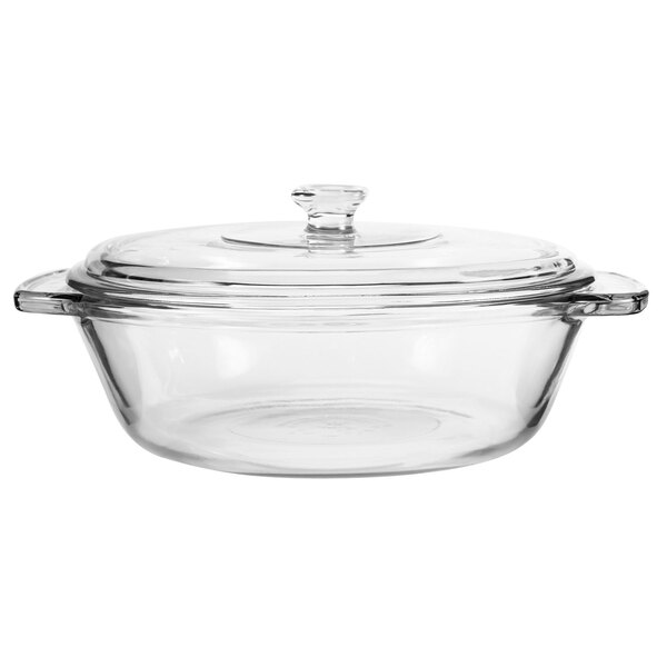 Anchor Hocking 81932L20 Basics 2 Qt. Clear Glass Square Cake Pan with Cover - 3/Case