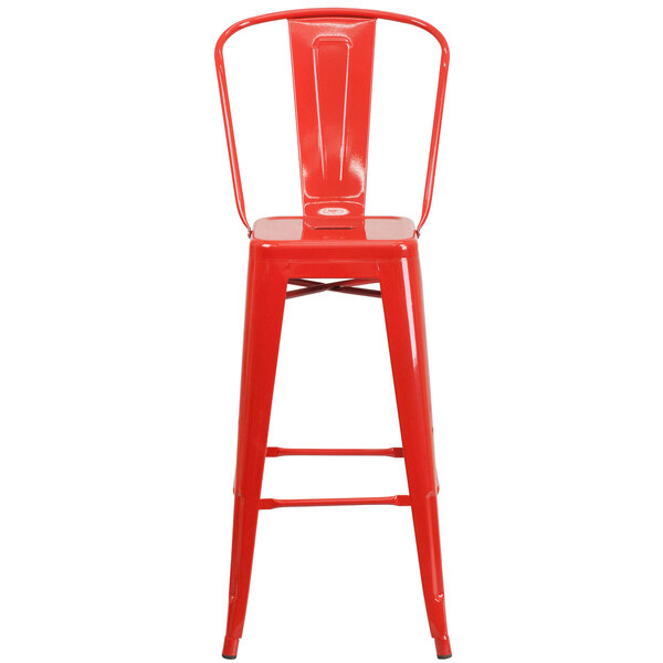 Flash Furniture CH3132030GBREDGG 30" Red Galvanized Steel Bar