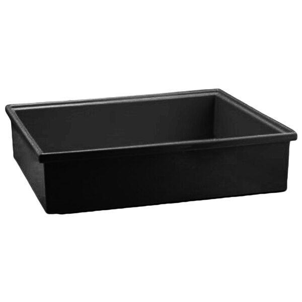 A black rectangular Bon Chef smart bowl with a white background.