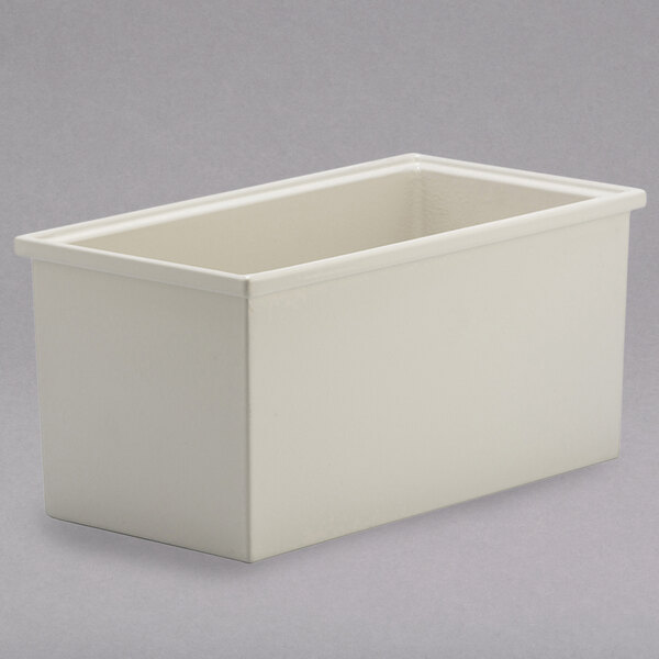 A white rectangular container with a rectangular bottom.