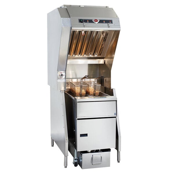 A Wells ventless hood system over a commercial fryer.