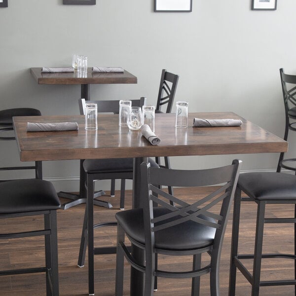 Lancaster Table & Seating 30" x 48" Recycled Wood Butcher Block Table Top with Espresso Finish