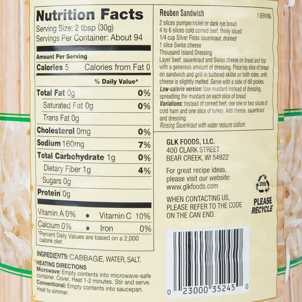 Silver Floss Sauerkraut 10 Can