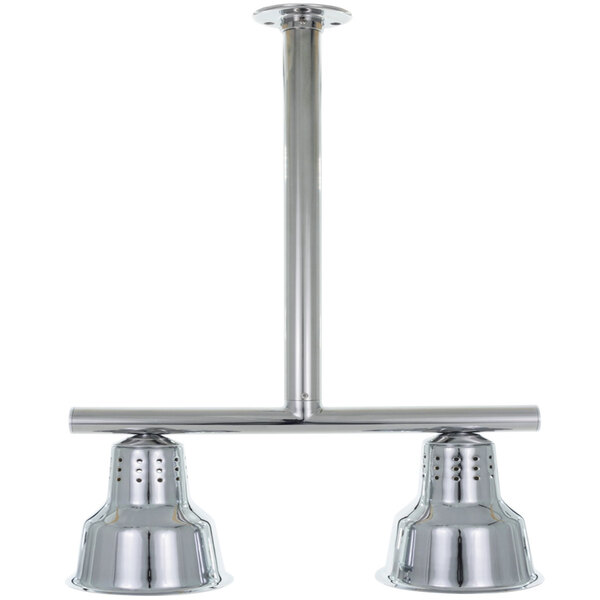 Hanson Heat Lamps DLGT/600/CH Rigid Tube Ceiling Mount Double Heat Lamp with Chrome Finish