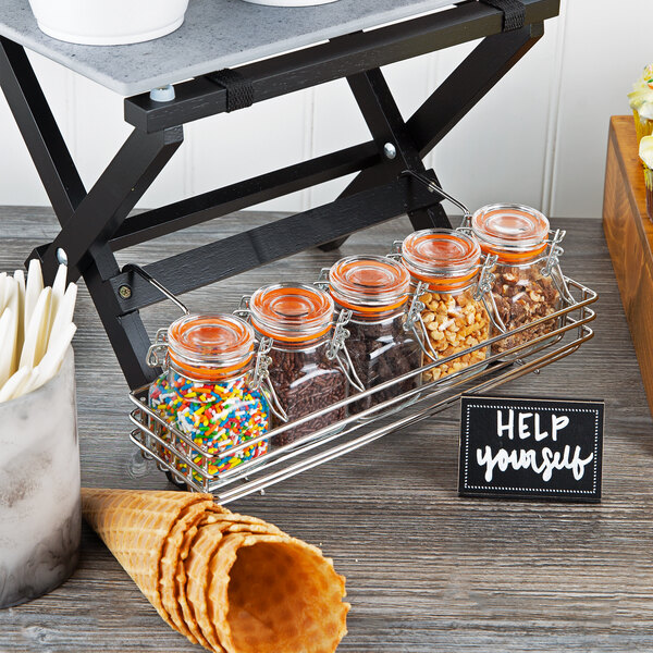 Tablecraft RTT21R Stainless Steel Mini Table Tray Stand Condiment Rack