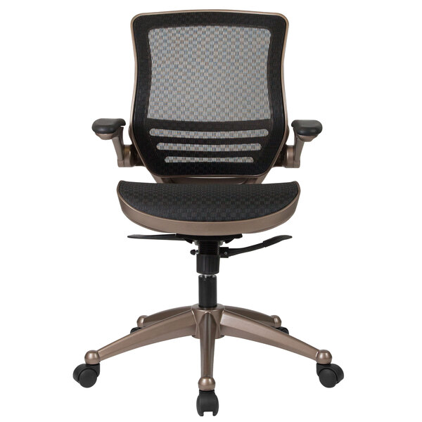 Flash Furniture BL8801XGG MidBack Transparent Black Mesh Executive