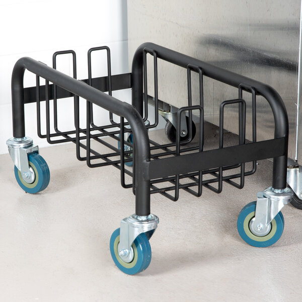 Lavex Black Slim Trash Can Dolly