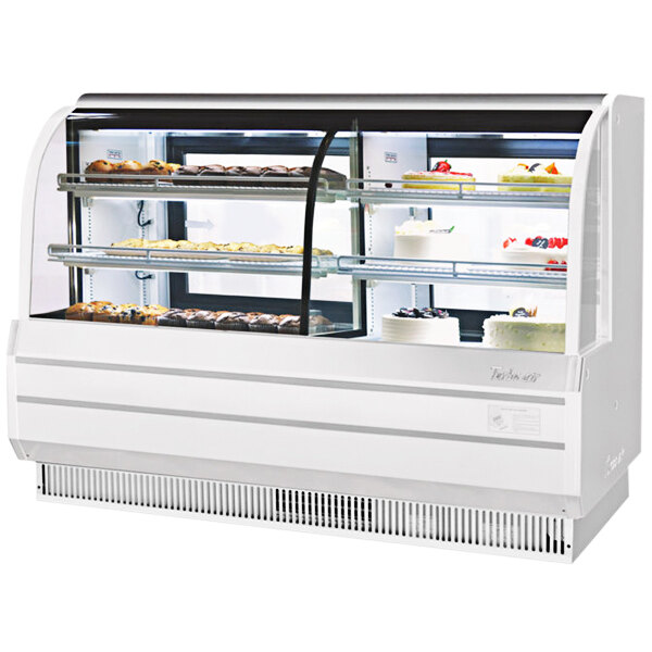 Turbo Air TCGB-72CO-W-N White 72" Curved Glass Dual Dry / Refrigerated Bakery Display Case