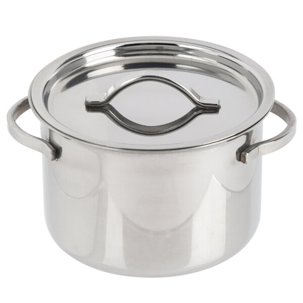 American Metalcraft MPL8 8 oz. Mini Stainless Steel Pot and Lid