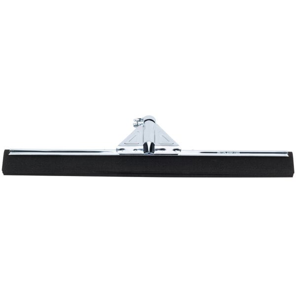 A black and silver Unger Heavy-Duty straight floor squeegee with a metal handle.