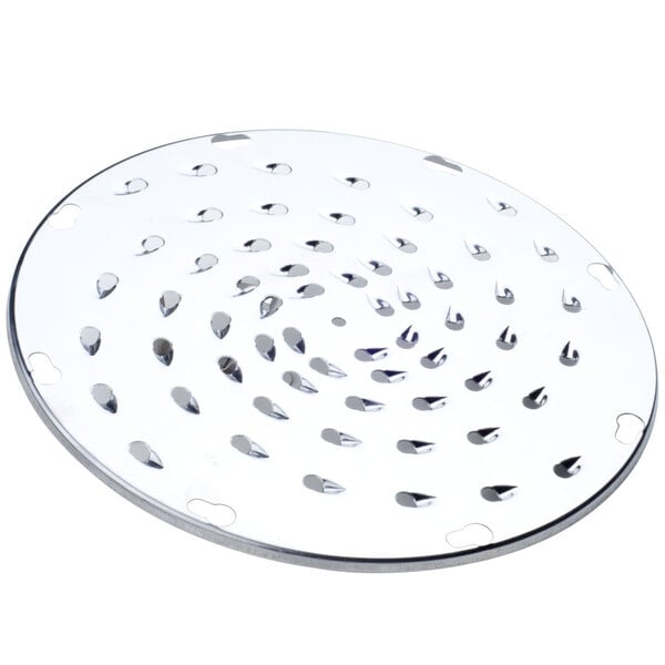 A Globe XSP12 1/2" shredder plate, a circular metal object with holes.