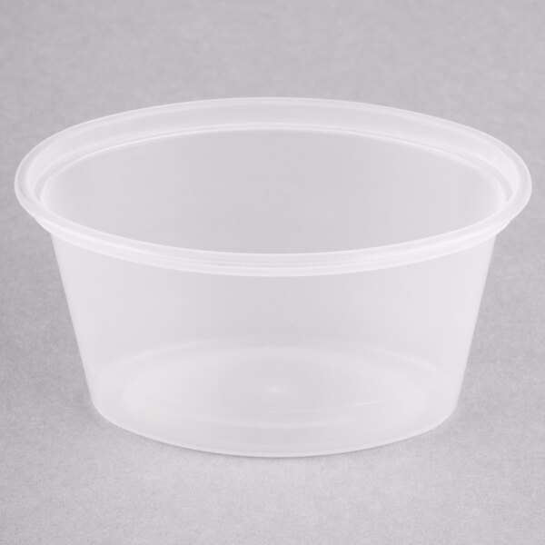 Newspring YE502 ELLIPSO 2 oz. Clear Oval Souffle / Portion Cup with