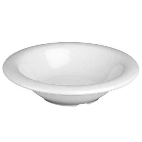 A white bowl with a white rim.